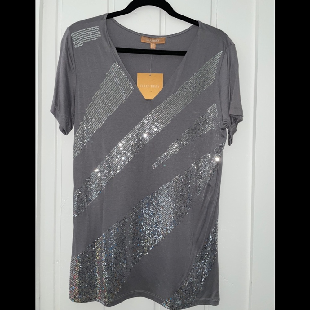 Ellen Tracy NWT sequined tee